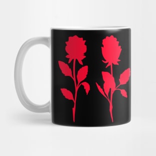 3 Red Roses Goth Gothic Mug